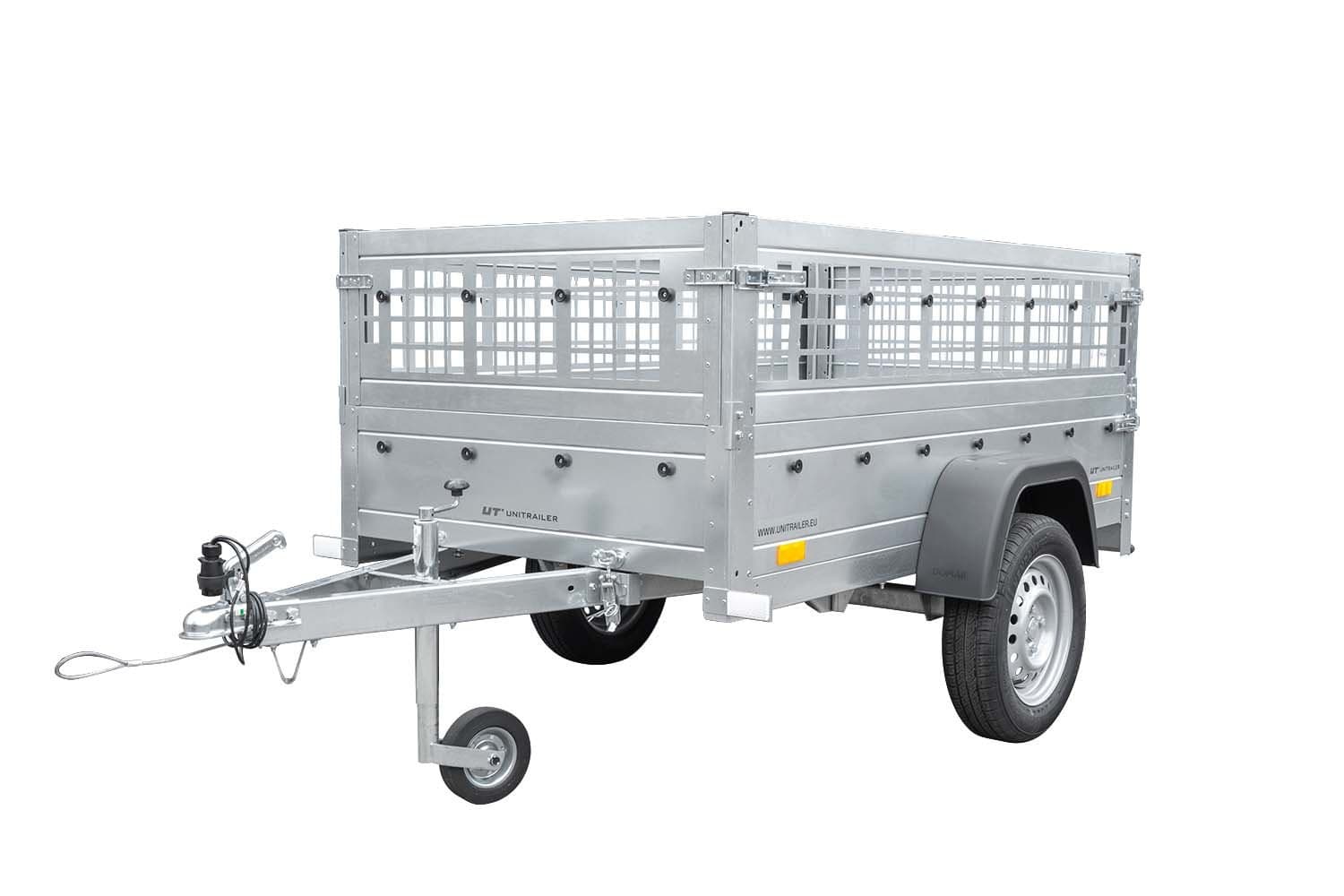 Top remorque garden trailer 200 kipp avec rehausses grillagées et roue jockey - Image 1